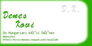 denes kovi business card